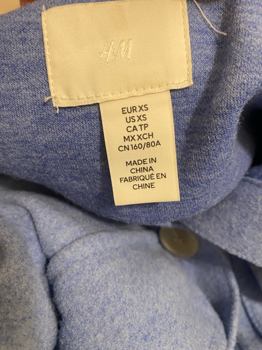 H&M  Blue Utility Shacket with Front Pockets. Size XS - Picture 3 of 8
